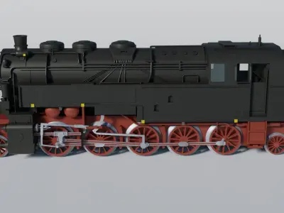  Historical German BR95 steam engine 3D model