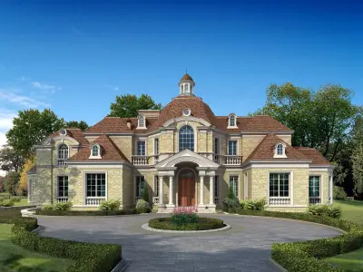 3D model of 2022 luxury fashion villa exterior 60 3D model