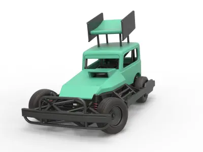 New Zealand Superstock car while turning Scale 1 to 25 3D print model