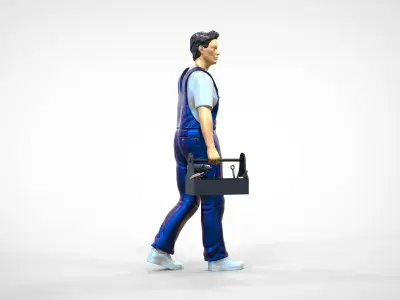 N9 Mechanic carrying a toolbox 3D print model