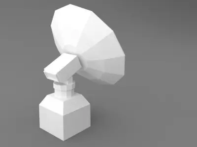 Satelite dish Low-poly 3D model