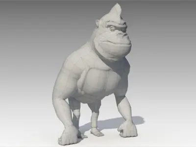 Gorilla Toon Animated Low-poly 3D model