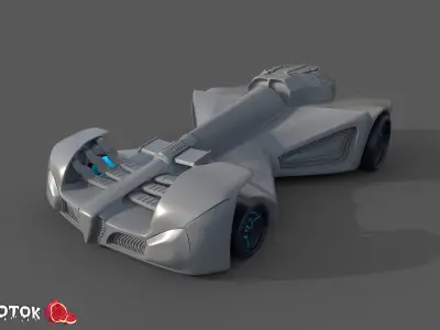 racing car Low-poly 3D model
