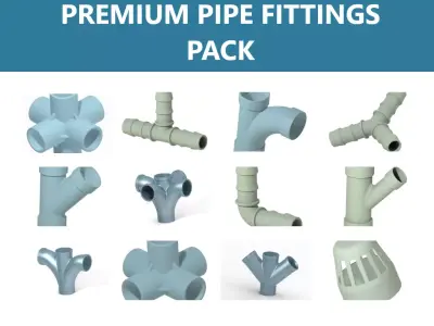 PREMIUM PIPE FITTINGS PACK 3D Model Collection