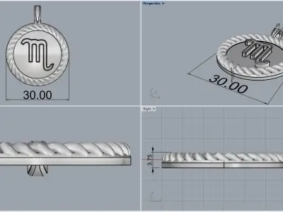 Zodiac sign Scorpio model 857 3D print model