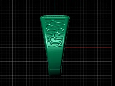 Print Ready STL 3DM  Gents Rings Diamond Men Ring  3D print model 142