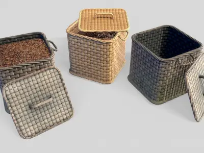 Basket 10 Low-poly 3D model
