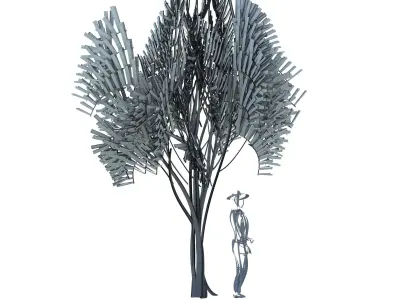 10 stylised representation of a medium sized trees S2 3D Model Collection
