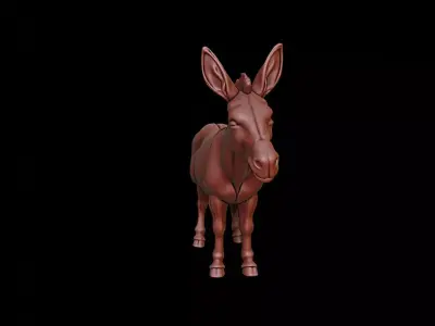 Donkey Animal Sculpture 3D print model get