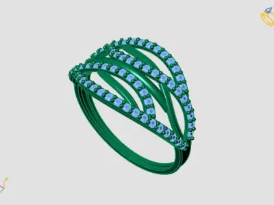 Women Ring Diamond Stone STL 3DM Lightweight Printable 3D print model