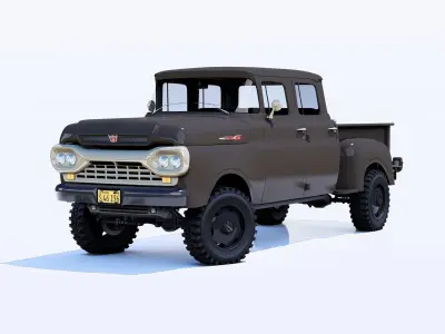 Pickup 1960 F250 Crew Cab Stepside 3D model