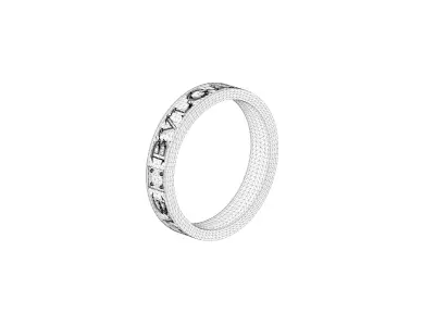 BULGARI - B ZERO 1 RING - ESSENTIAL LOGO BAND WITH DIAMOND 3D print model