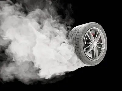Car Tire Burnout Smoke VBD Pack 3D model