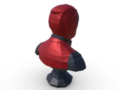 Deadpool low poly bust 3D print model