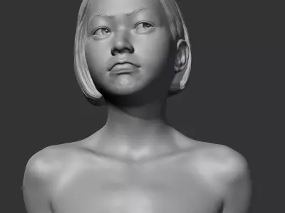 HD girl bust M 3D print model 3D print model