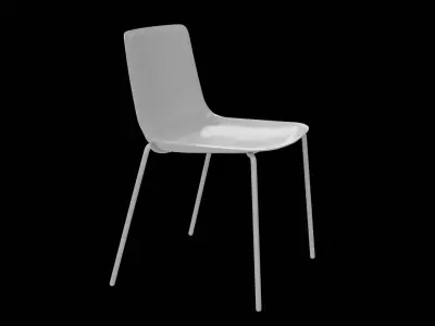 PATO 4 Leg Chair-white painted Low-poly 3D model