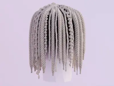 Short Braided Dreads inspired by Lil Durk Low-poly 3D model