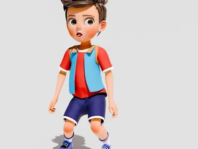 Ben Kid Character Low-poly 3D model