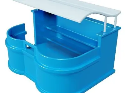 Cartoon Cafe Stall Low-poly 3D model