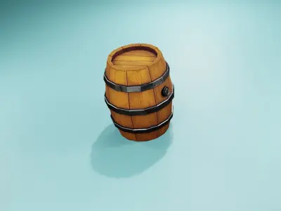 Stylized Barrel Free low-poly 3D model