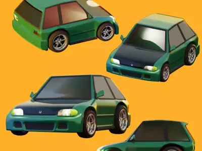 Honda Civic EG  mini car 3D model 3D model