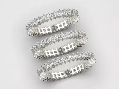 Wedding rings size 17 size 18 size 19  3D print model