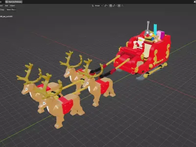 Wikibricks3D - 40499 Santa Sleigh 3D print model