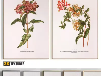 Plaster Two Photo Frame 463 Low-poly 3D model