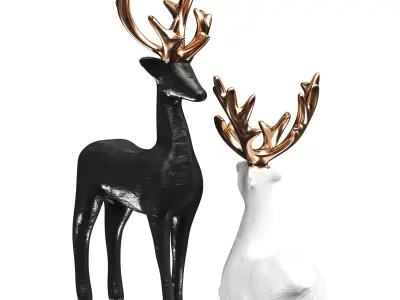 Deer Statues Low-poly 3D model