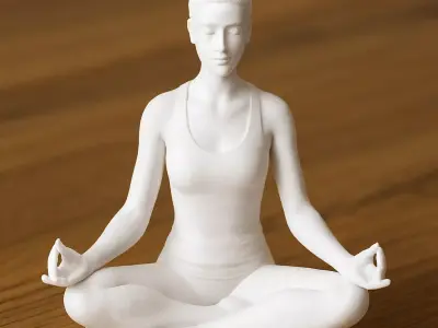 Woman Doing Yoga Lotus pose 3D print model