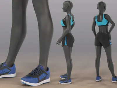 Woman mannequin V2 Rigged Low-poly 3D model