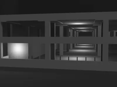 Parking Garage Low-poly 3D model