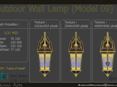 CLASSICAL OUTDOOR WALL LAMP -Model 09- 3D model