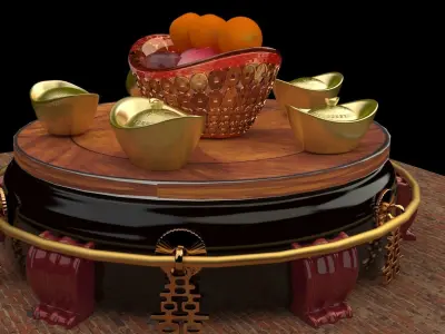 Chinese gold Ingot   3D model