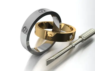 Cartier Ring 3D printed model Free 3D print model