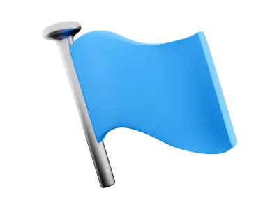 3d flag cartoon icon 3D model