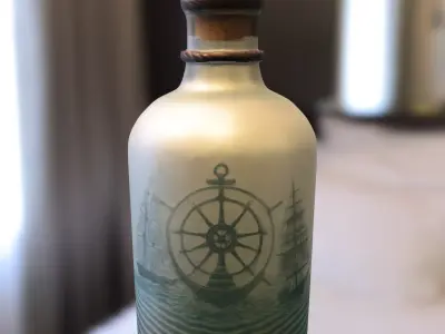 Vintage Nautical Bottle Low-poly 3D model