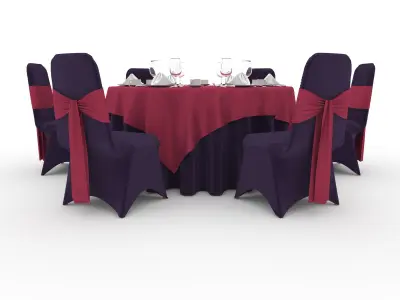 Banquet Table and Chair 58 3D model