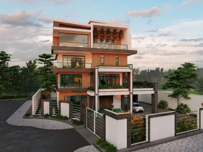 modern house 3D model 7