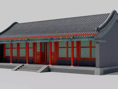 Asia China Ancient Architecture Low-poly 3D model