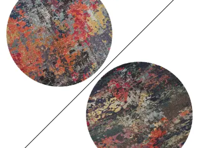 Round Rug Set 215 3D model