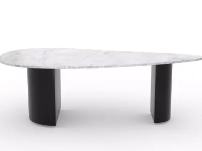 Modern Asymmetrical Marble Coffee Table Low-poly 3D model