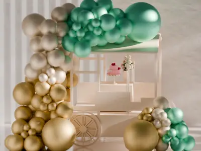 Party Balloons Birthday wedding anniversary Balloons decoration 3D model