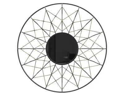 Axxis 34 12W Black Antique Silver Metal Mirrored Wall Art PBR 3D model