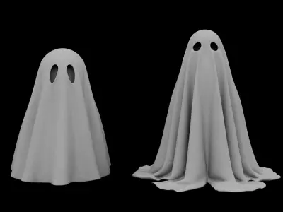 Cartoon Ghost 3D Model Stylized Halloween Decoration Low-poly 3D model