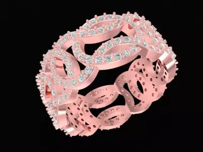 Luxury Wide Diamond Eternity Ring 1240 3D print model