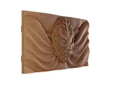 Parametric Wavy Wooden Wall Decor 12 - wood cutting machines 3D model