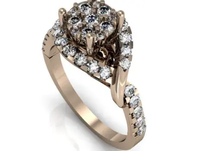 daimond ring 3D print model 14