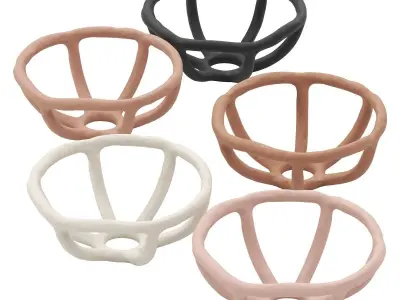 Nested clay bowl 3D model