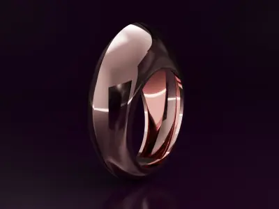 cabochon free form ring N02 Free 3D print model
